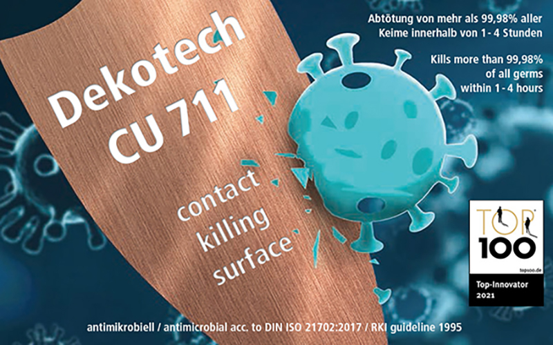Copper has an antiviral and antibacterial effect