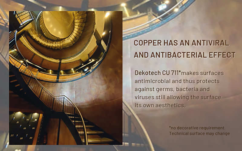 Copper has an antiviral and antibacterial effect